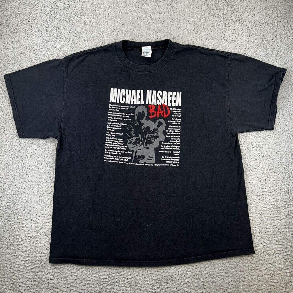 VTG 90s Michael Jackson Has Been Bad Comedy Humor T Shirt Black Men’s Size XL